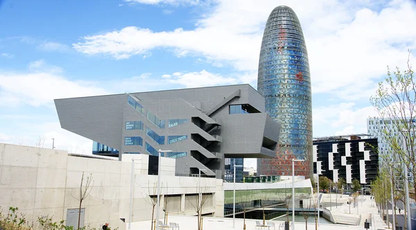 Museum of Design and Torre Agbar — Stock Photo, Image