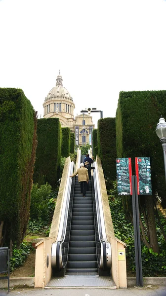 Κυλιόμενες σκάλες στο montjuic — Φωτογραφία Αρχείου