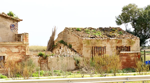 House in ruins in the Delta del Llobregat — Stock Photo, Image