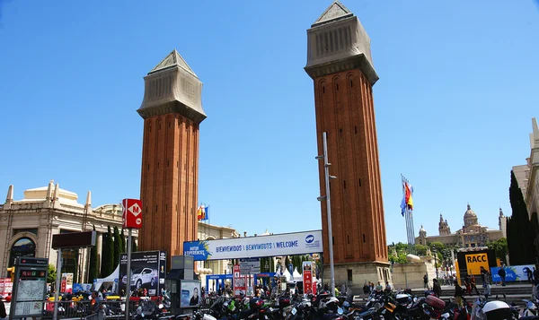 Entrance to the enclosure of the Motor Show, Barcelona — Stock Photo, Image