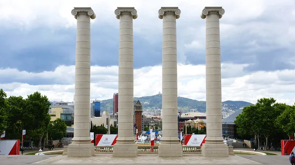 Ornamental columns in Montjuic