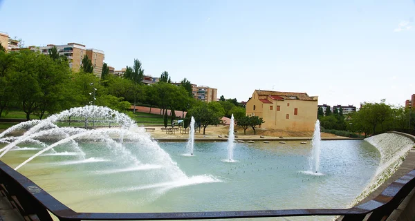 Fountain and pond ornamental NEnseya ca Square — Stock Photo, Image