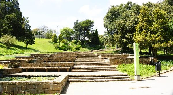 Panoramic Mosén Cinto Verdaguer gardens — стокове фото