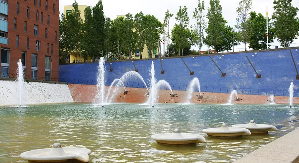 Fountain and pond ornamental NEnseya ca Square — Stock Photo, Image