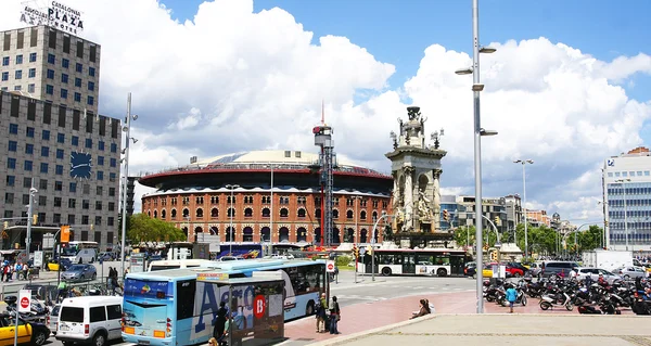 Veduta della Plaza de EspaLigua a Barcellona — Foto Stock