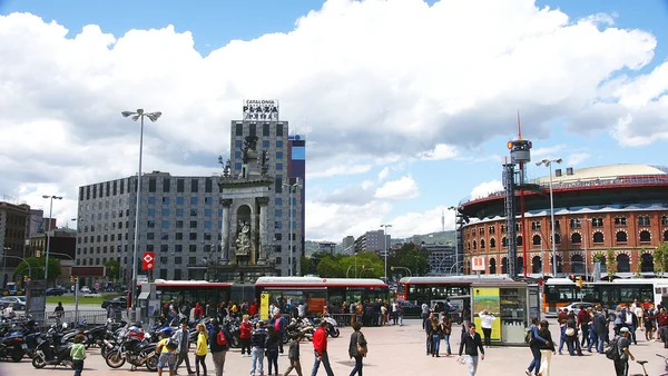 View of the Plaza of España in Barcelona — Stock Fotó