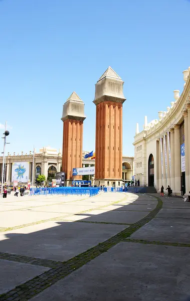 Panoramic of the Plaza of España with Venetian Towers — Stock Photo, Image