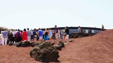 Timanfaya Ulusal Parkı 'nın volkanik manzarası