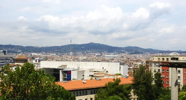 Panoramautsikt över Barcelona — Stockfoto