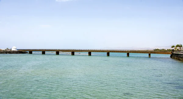 Avenues park road fishing port and the castle of San Gabriel, Arrecife — Stock Photo, Image