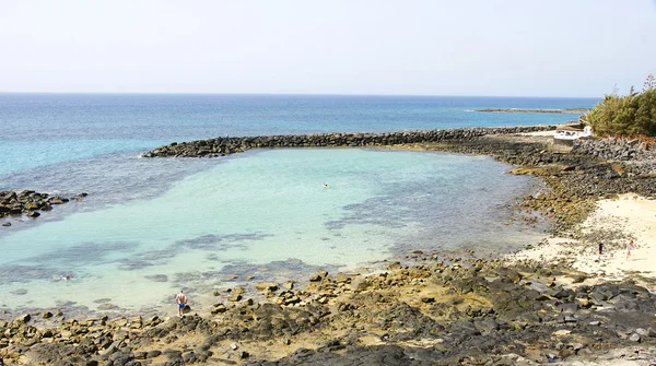 Θαλασσογραφία με την παραλία του lanzarote, Κανάρια νησιά — Φωτογραφία Αρχείου