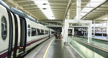 platformları ve atocha istasyonu trenler