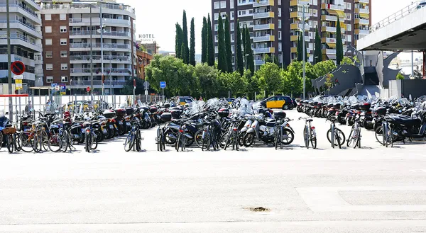 Motocykl parkovací místo — Stock fotografie