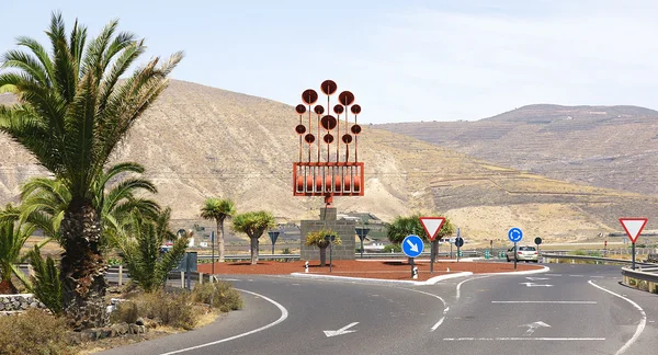 Roundabouts on the roads of Lanzarote — Stock Photo, Image