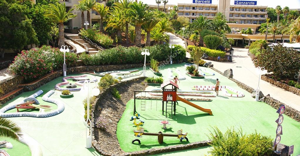 Minigolf and playground in a resort