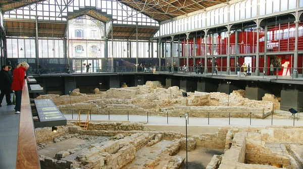 Archäologische Überreste in barcelonas Geburtsstadt — Stockfoto