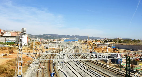 Panorâmica das obras do AVE ou do comboio de alta velocidade — Fotografia de Stock