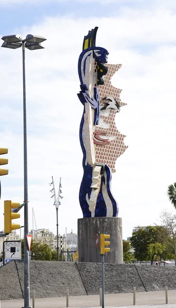 Skulptur Gesicht barcelona — Stockfoto