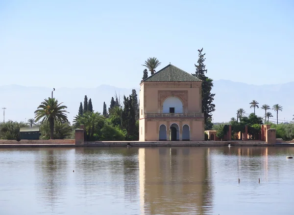 De tuinen van menara in marrakech — Stockfoto