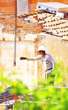 Barselona, Katalunya, İspanya ve Avrupa 'da bir apartman bloğu inşaatı