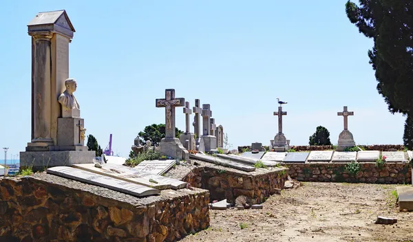 Panorámica Del Cementerio Montjuic Barcelona Cataluña España Europa —  Fotos de Stock