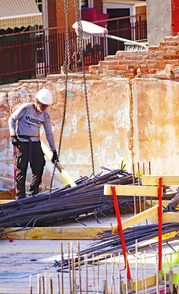 Bau Eines Wohnblocks Barcelona Katalonien Spanien Europa — Stockfoto