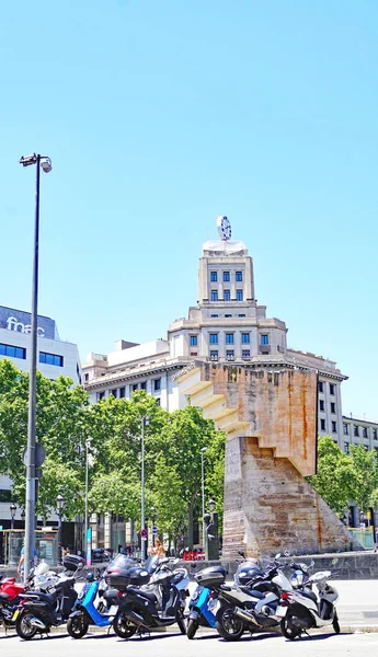 Monumento Francesc Macia Plaza Catalunya Barcelona Catalunha Espanha Europa — Fotografia de Stock