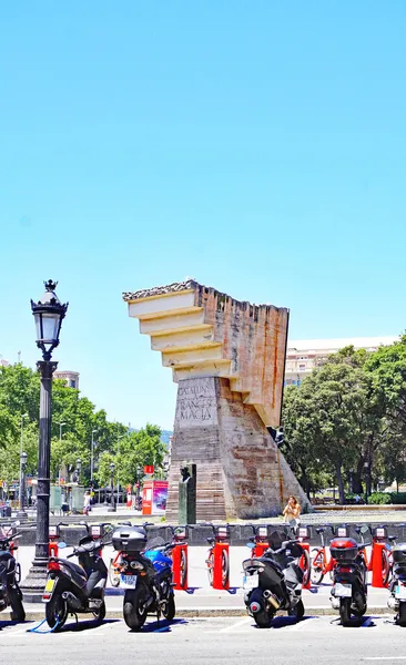 Monumento Francesc Macia Plaza Catalunya Barcelona Catalunha Espanha Europa — Fotografia de Stock