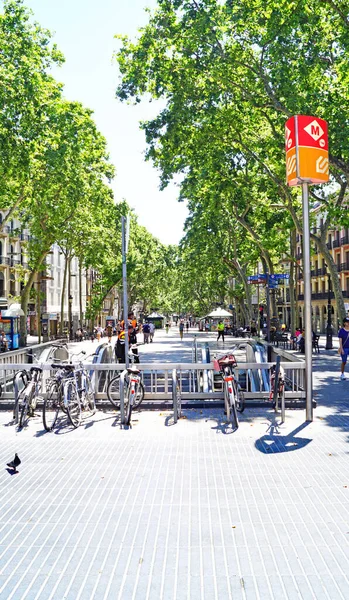 Rambla Las Flores Plaza Catalunya Barcelona Catalunya Spain Europe — стоковое фото