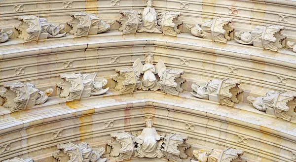 Barcelona, Katalunya, İspanya ve Avrupa 'nın Gotik tarzı Katedrali' nin mimari, ızgara ve kapısının ayrıntıları