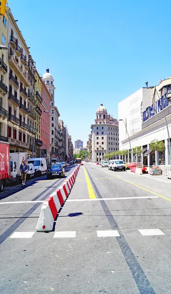 建設中のペラヨ通りの眺めバルセロナ カタルーニャ スペイン ヨーロッパ — ストック写真