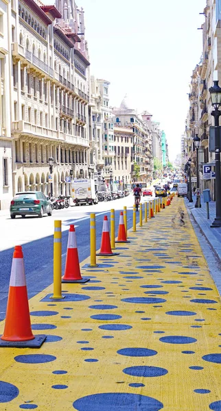 Carril Peatonal Una Calle Barcelona Cataluña España Europa — Foto de Stock