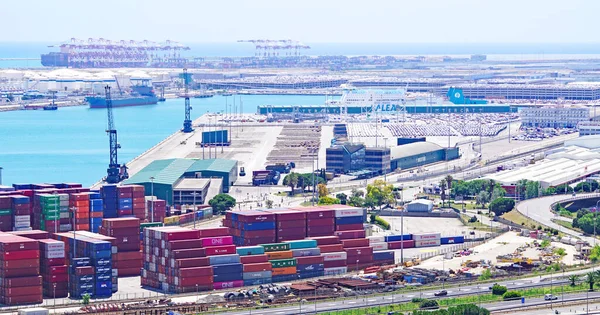巴塞罗那港工业区 西班牙加泰罗尼亚 — 图库照片
