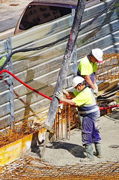 Bau Eines Gebäudes Einer Straße Barcelona Katalonien Spanien Europa — Stockfoto