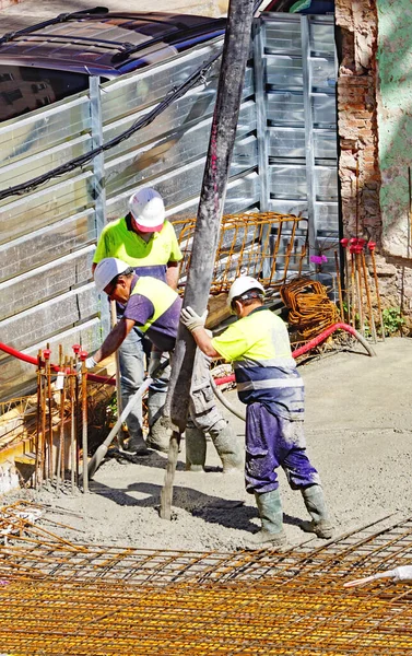 Bau Eines Gebäudes Einer Straße Barcelona Katalonien Spanien Europa — Stockfoto