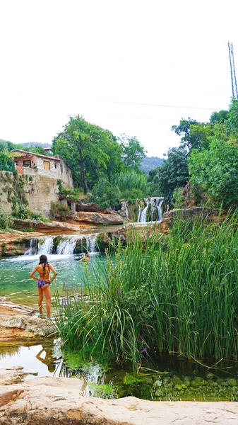 Pesquera Poza Natural Pool Beceite Teruel Aragon Spain Europe — 스톡 사진