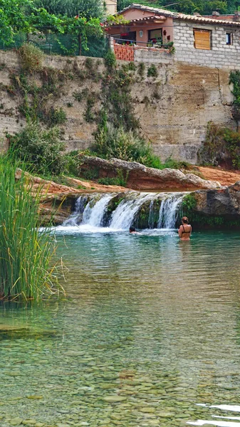 Pesquera Poza Natural Pool Beceite Teruel Aragon Spain Europe — 스톡 사진