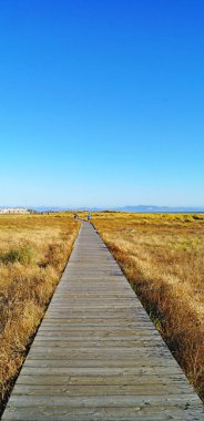 Tarifa sahilinin panoramik uçurtmaları, Cadiz, İspanya, Avrupa