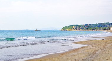 Altafulla, Tarragona, Katalunya, İspanya ve Avrupa 'nın panoramik manzarası,