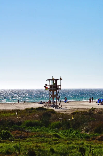 Panoramique Plage Tarifa Avec Cerfs Volants Kitesurf Cadix Espagne Europe — Photo