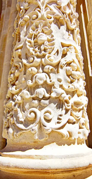 Λεπτομέρεια Στήλης Του Αρχιεπισκοπικού Παλατιού Σεβίλλη Ανδαλουσία Ισπανία Ευρώπη — Φωτογραφία Αρχείου