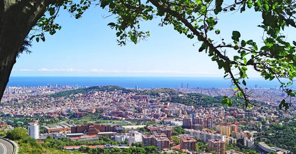 Barcelona Från Collserola Catalunya Spanien Europa — Stockfoto