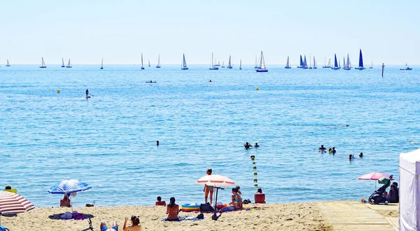 Plaża Nova Icaria Barcelonie Catalunya Hiszpania Europa — Zdjęcie stockowe