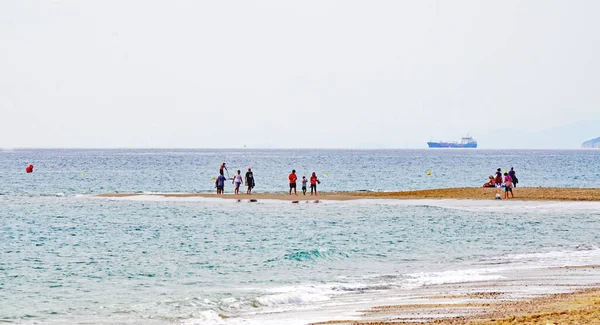 Blick Auf Strand Und Promenade Von Altafulla Tarragona Katalonien Spanien — Stockfoto