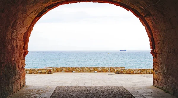 Vista Panoramica Sulla Spiaggia Sul Lungomare Altafulla Tarragona Catalogna Spagna — Foto Stock