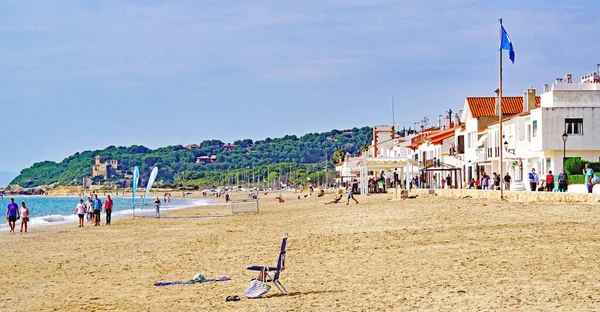 Vista Panorámica Playa Paseo Marítimo Altafulla Tarragona Cataluña España Europa —  Fotos de Stock