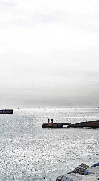 Beach Breakwater Badalona Barcelona Catalunya Spain Europe — Foto Stock