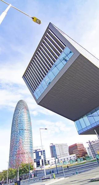Torre Agbar Museu Del Disseny Plaza Les Glories Barcelona Cataluña — Foto de Stock