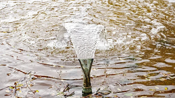 Water Spout Public Fountain Barcelona Catalunya Spain Europe — Fotografia de Stock