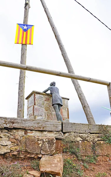 Beeldhouwkunst Can Cucut Uitkijkplaats Granera Comarca Del Moyanes Castelltersol Catalunya — Stockfoto